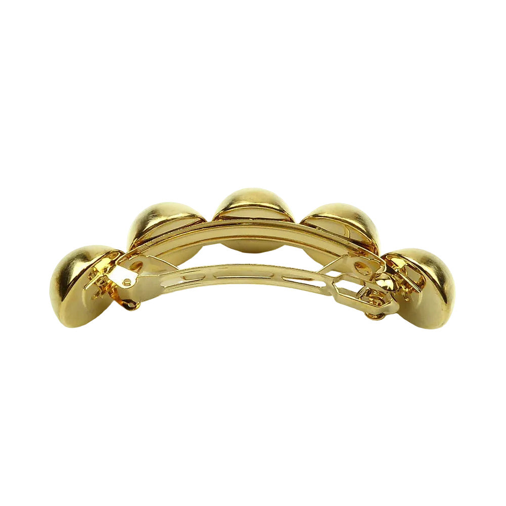 Grande barrette cheveux boule cabochon 10cm, doré 