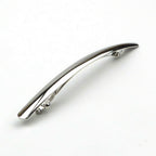 Barrette à cheveux métal longue 10.5cm argent