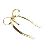 Barrette attache cheveux noeud - doré