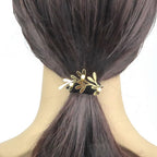 Barrette attache cheveux décorative feuilles d'olivier doré