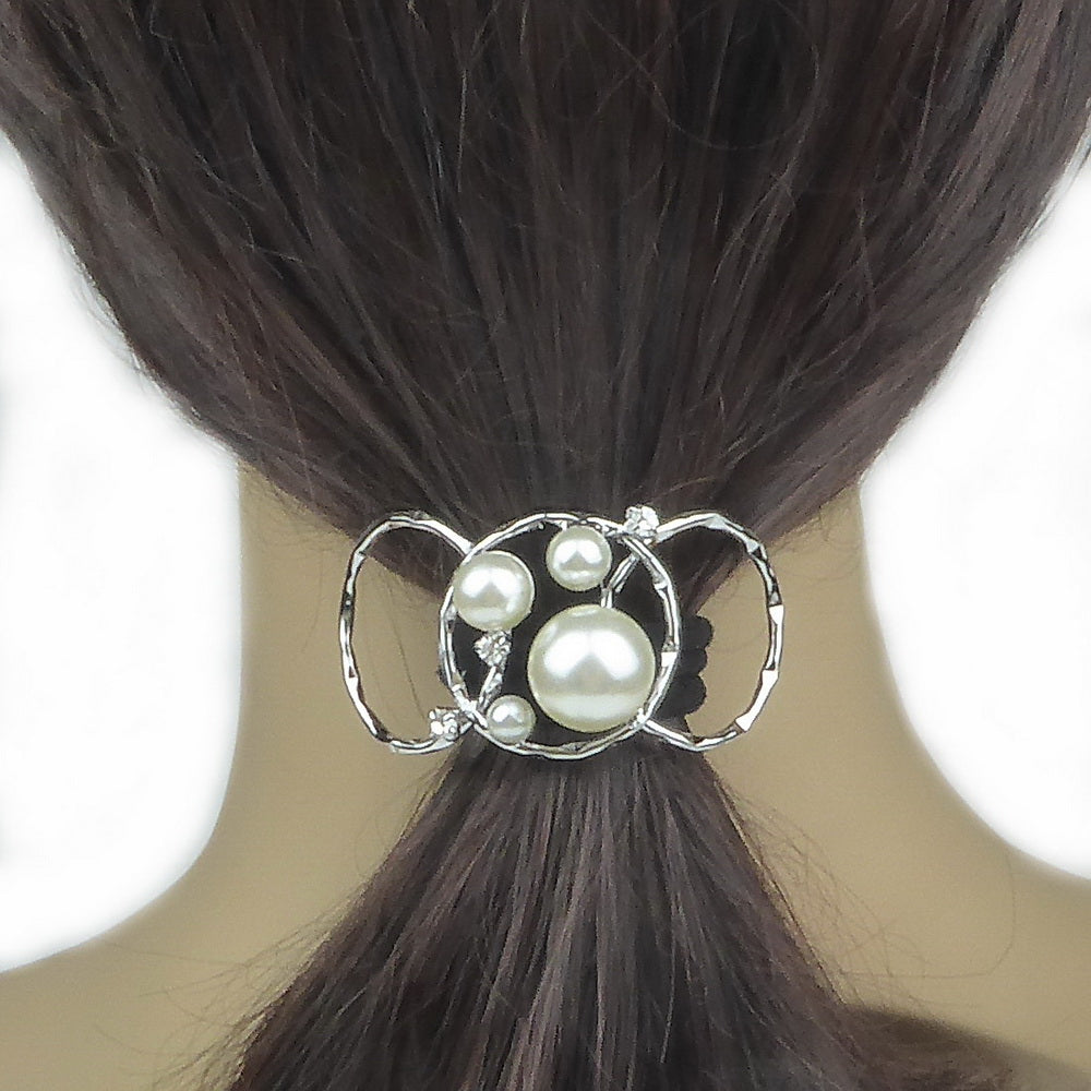 Barrette à cheveux perles et strass pour chignon