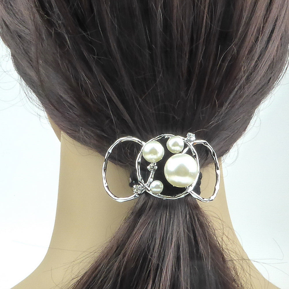 Barrette à cheveux perles et strass pour chignon