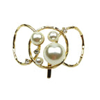 Barrette à cheveux perles et strass pour chignon doré