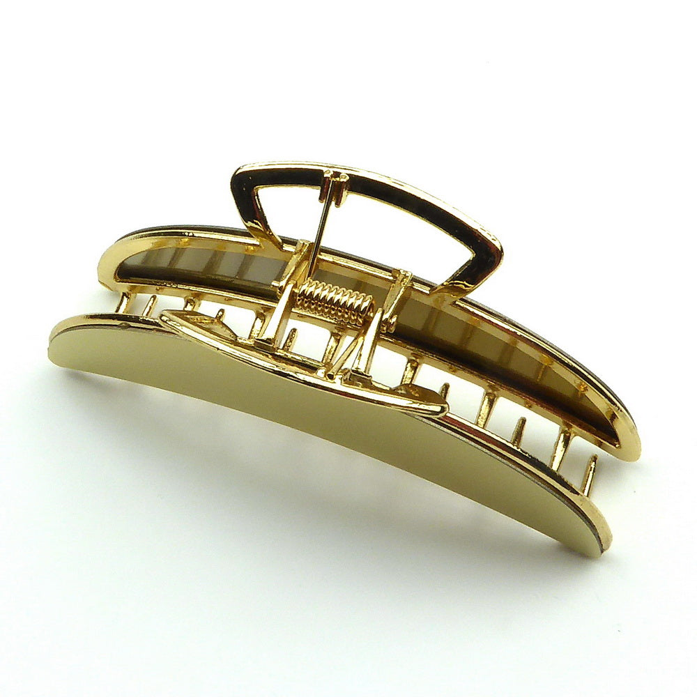 Pince à cheveux crabe en métal doré 11 cm