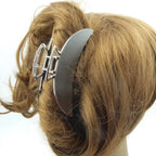 Pince à cheveux crabe en métal argent mat 11 cm