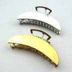 Pince à cheveux crabe en métal brillant 11cm, Or ou Argent