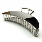 Pince à cheveux crabe en métal brillant 11cm, Argent