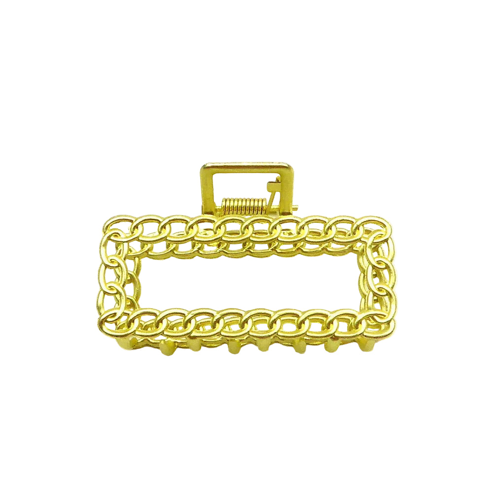 Pince à cheveux chaine métal doré 7cm
