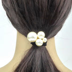 Barrette attache cheveux perles nacrées, queue de cheval