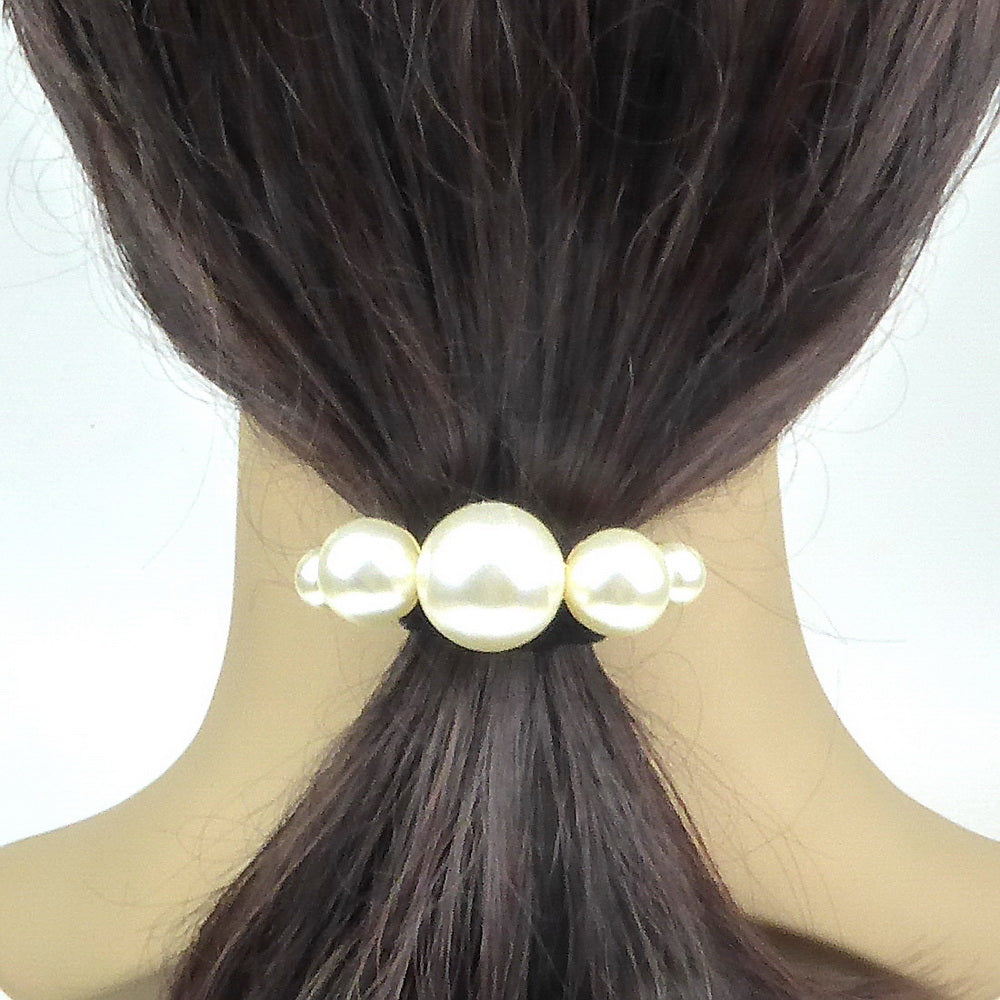 Barrette à cheveux incurvée ornée de perles