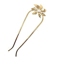 Grand pic à chignon 14cm fleur et perle doré