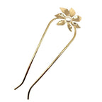 Grand pic à chignon 14cm fleur et perle doré