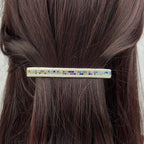 Grande barrette à cheveux daim et strass 9.5cm