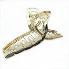 Grande pince cheveux transparente strass 11cm