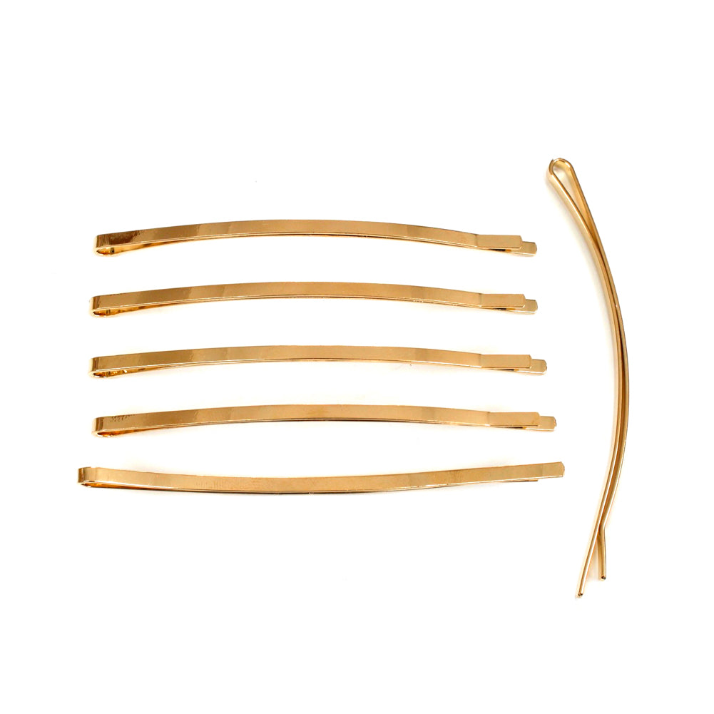 10 grandes pinces guiche ou épingle cheveux fine doré 8.5x0.25cm