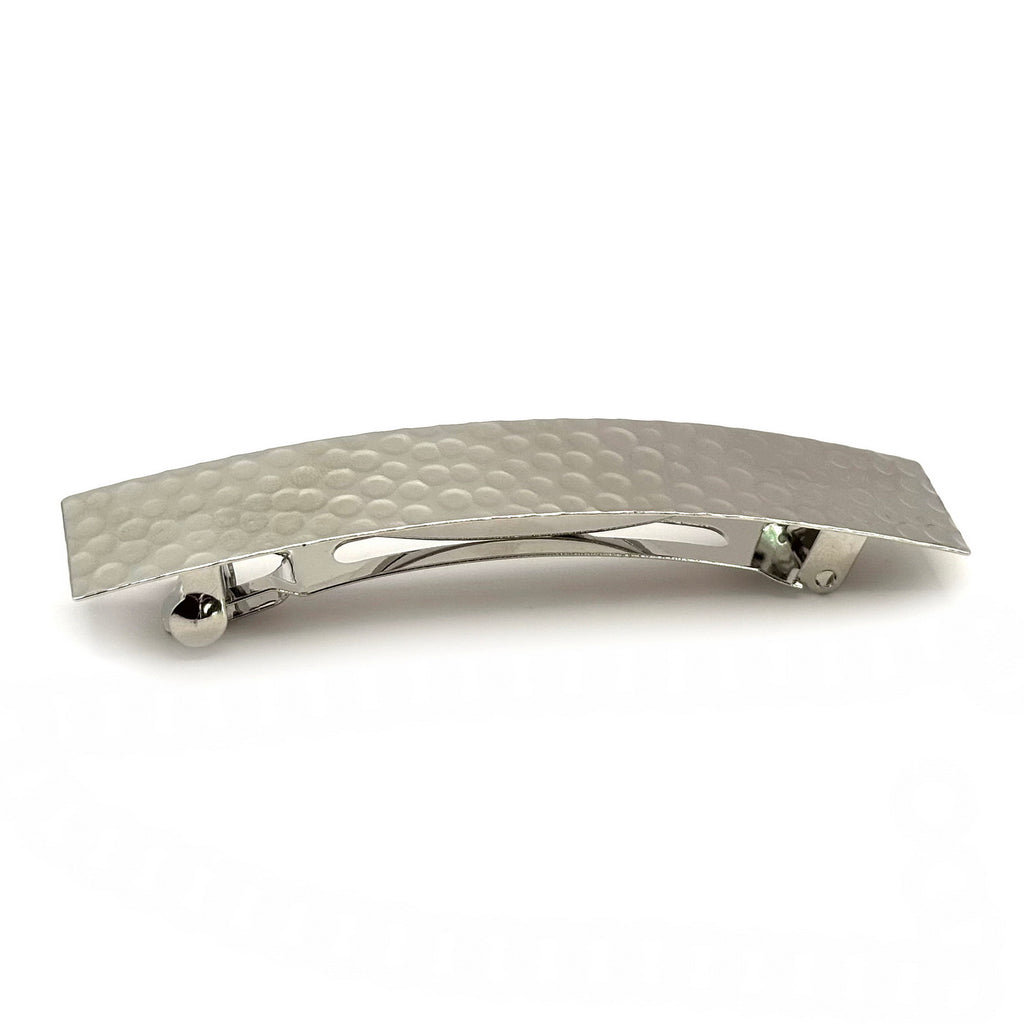 Barrette à cheveux design rectangulaire 9cm metal argenté