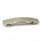 Barrette à cheveux design rectangulaire 9cm metal argenté