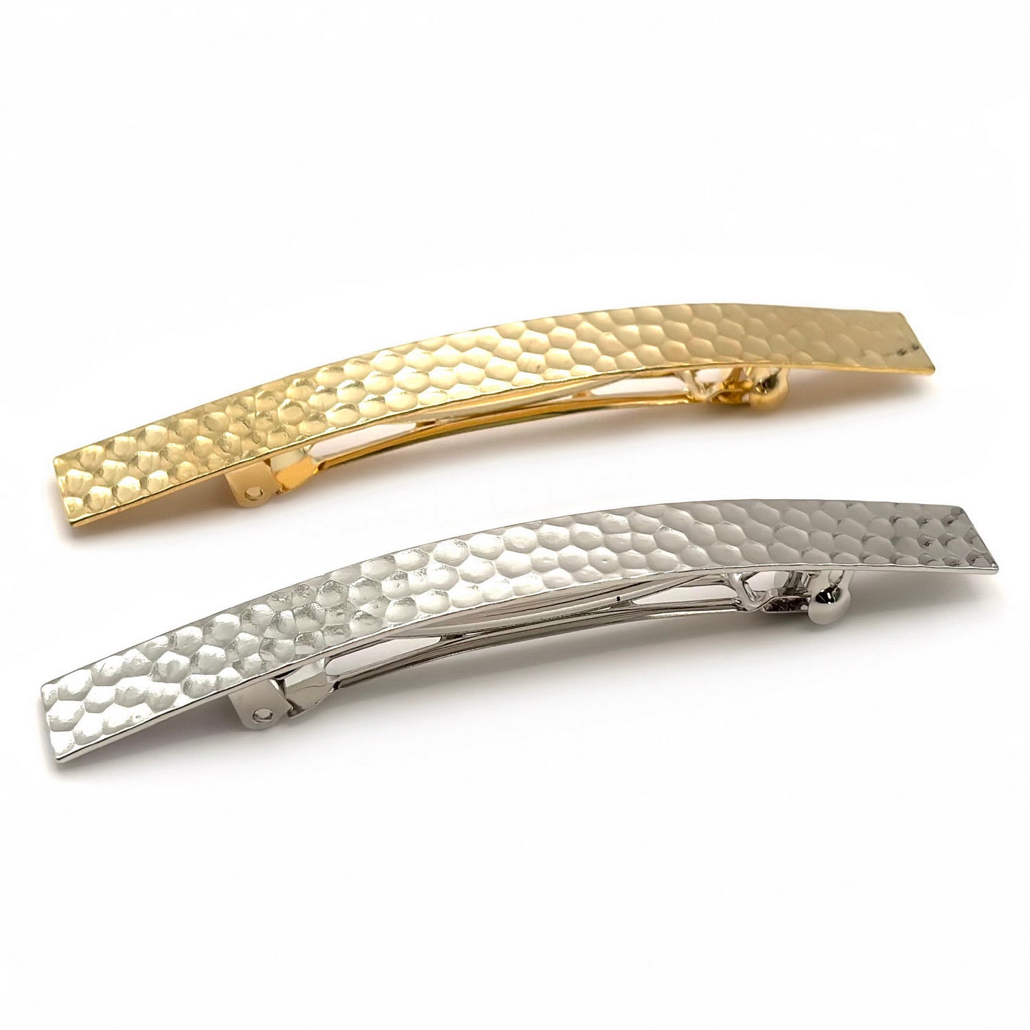Barrettes à cheveux metal design 10cm or argent