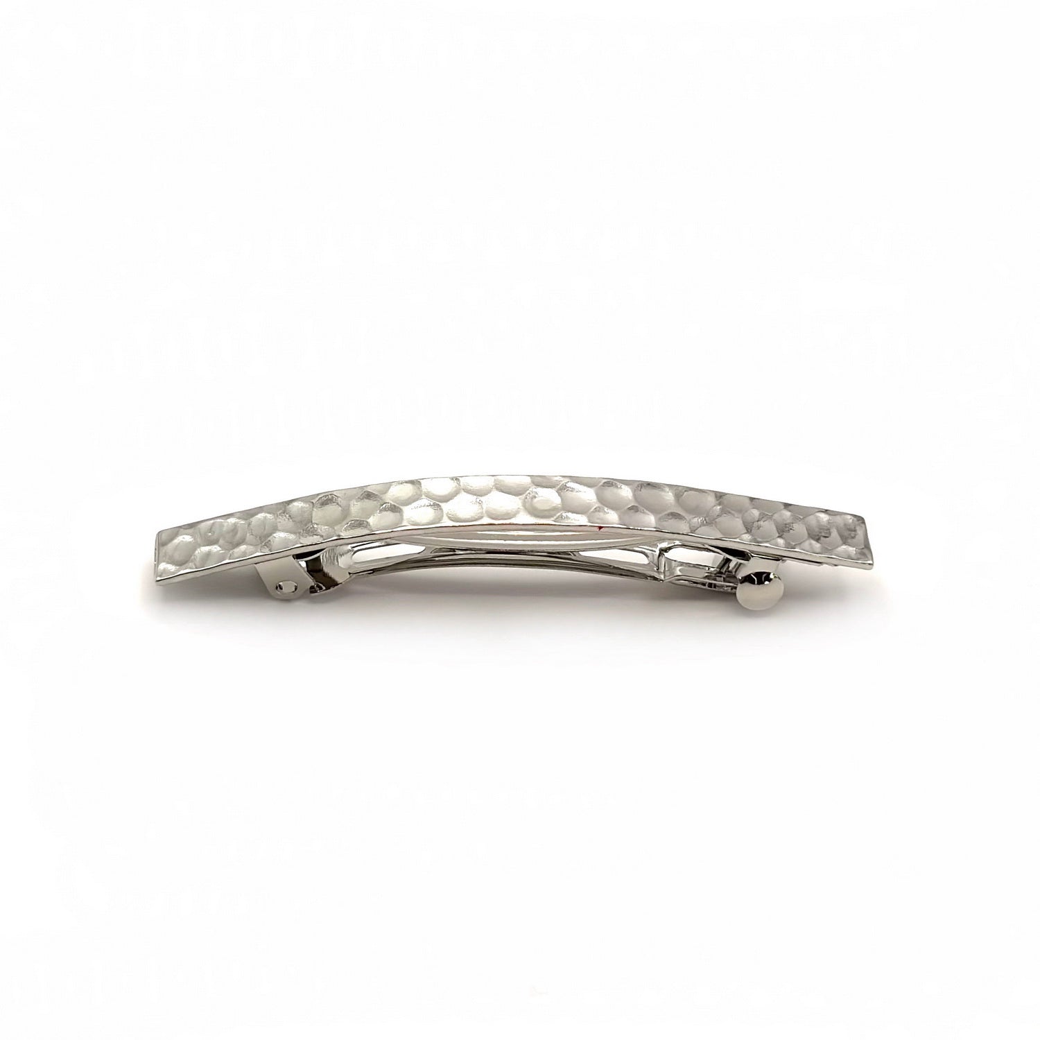 Barrette à cheveux design 6.5cm metal argenté