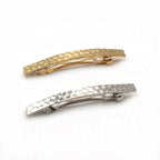 Barrette à cheveux design 6.5cm metal doré argenté