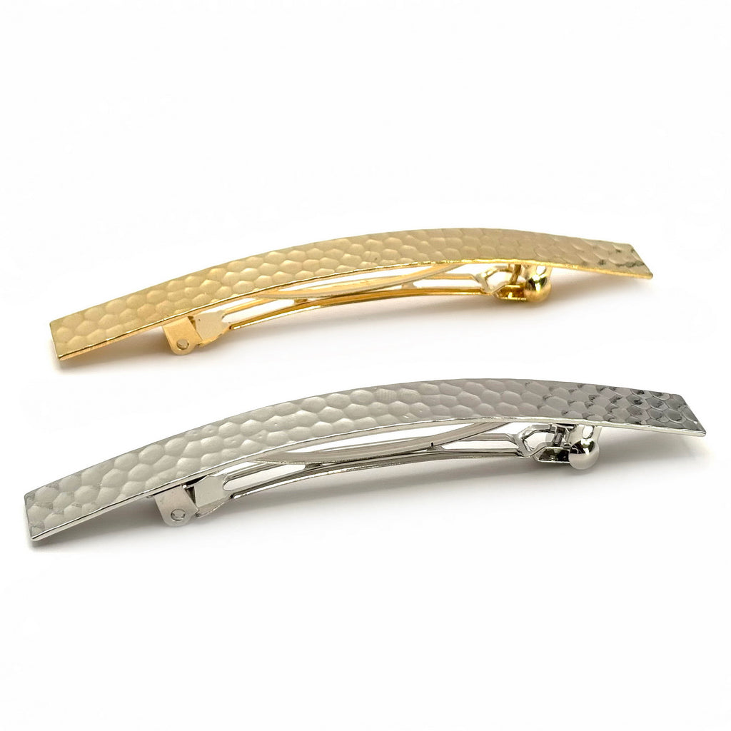 Barrette cheveux metal design 10cm or, argent