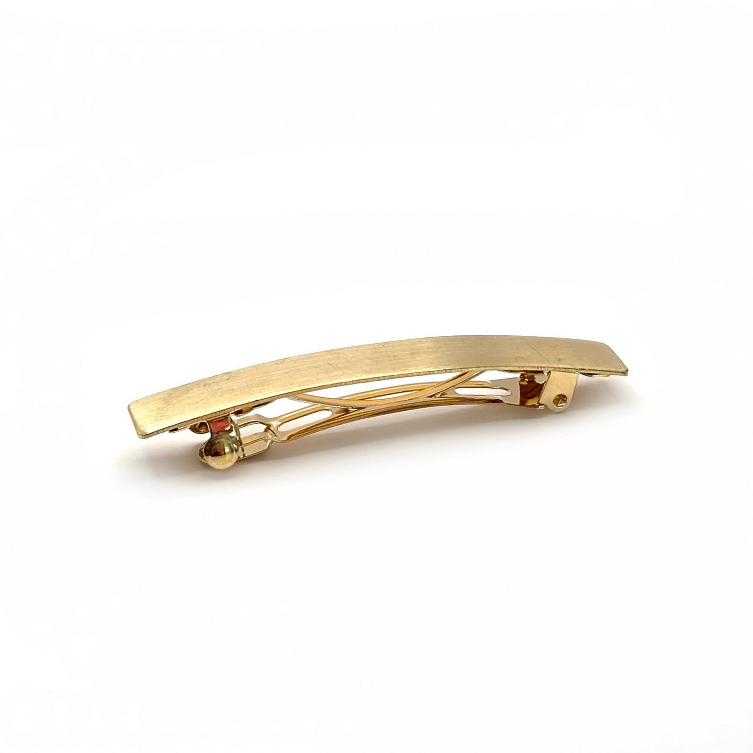 Barrette à cheveux moderne 6.5cm metal effet brossé doré
