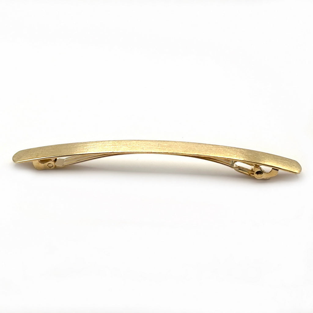 Barrette à cheveux longue 10.5cm metal brossé or