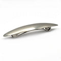 barrette à cheveux ovale en métal argent mat