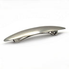 barrette à cheveux ovale en métal argent mat