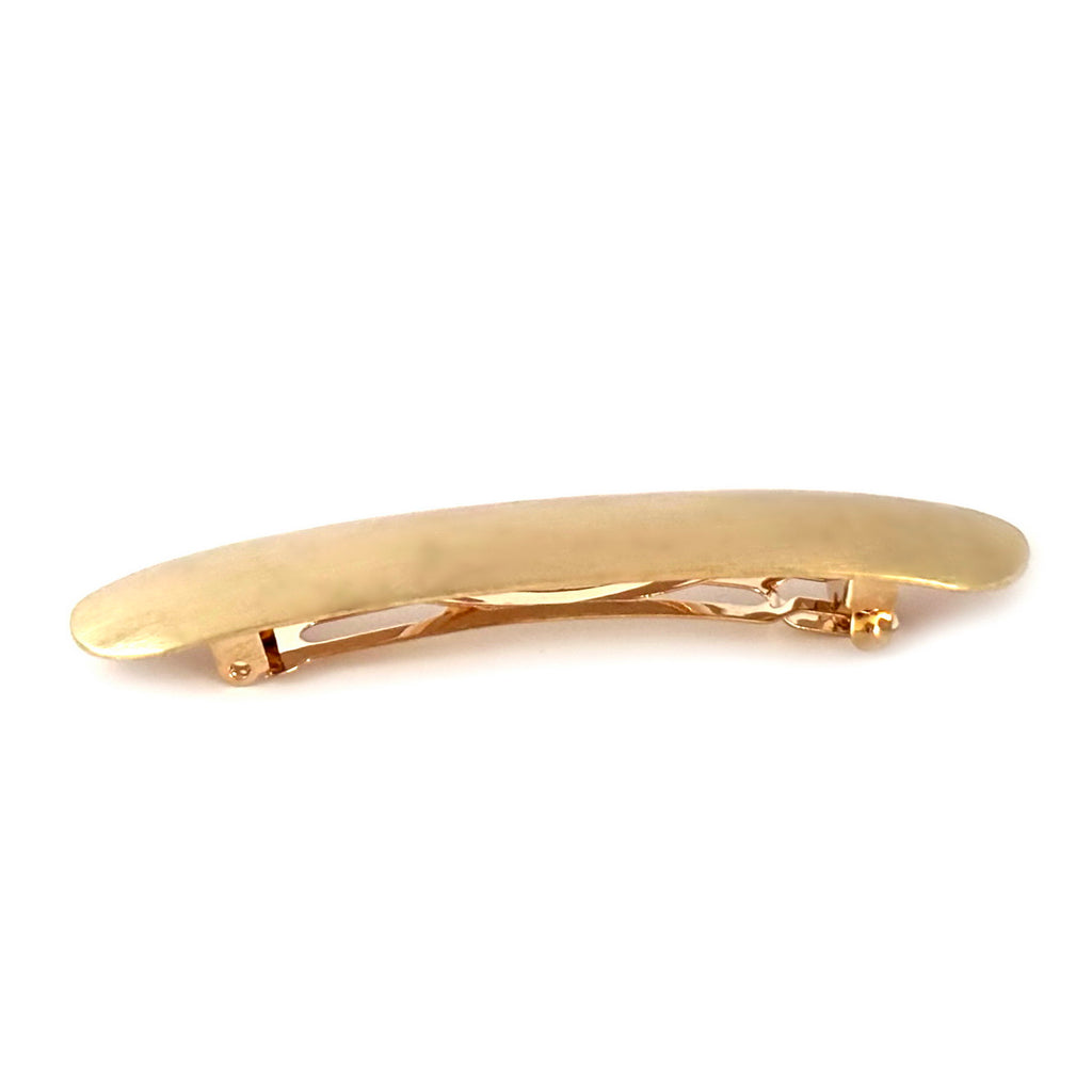 Barrette à cheveux arrondie 10cm métal brossé or