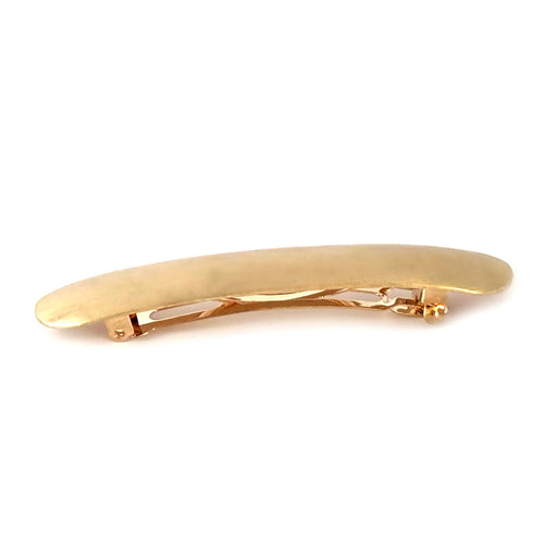 Barrette à cheveux arrondie 10cm métal brossé or