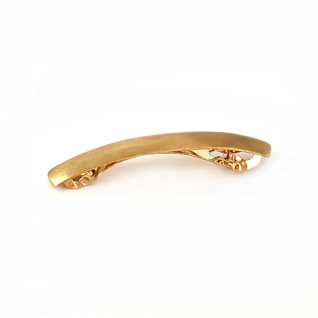 Barrette à cheveux courbe 6.5cm métal brossé or