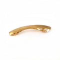 Barrette à cheveux courbe 6.5cm métal brossé or