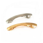 Barrette à cheveux courbe 6.5cm métal brossé or argent