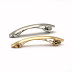Barrette cheveux courbe 6.5cm métal brossé or argent