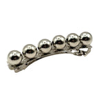 Barrette cheveux boule 8cm argent brillant