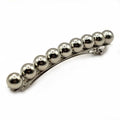 Barrette à cheveux longue 10.5cm, perles 10mm, argenté