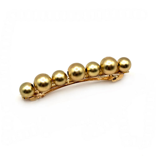 Barrette à cheveux 7 cm, perles dorées