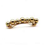 Barrette à cheveux 7 cm, perles dorées 8mm et 10mm