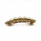 Barrette à cheveux 7 cm, perles dorées mat