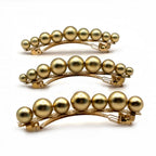 Barrette à cheveux 7 cm, perles dorées