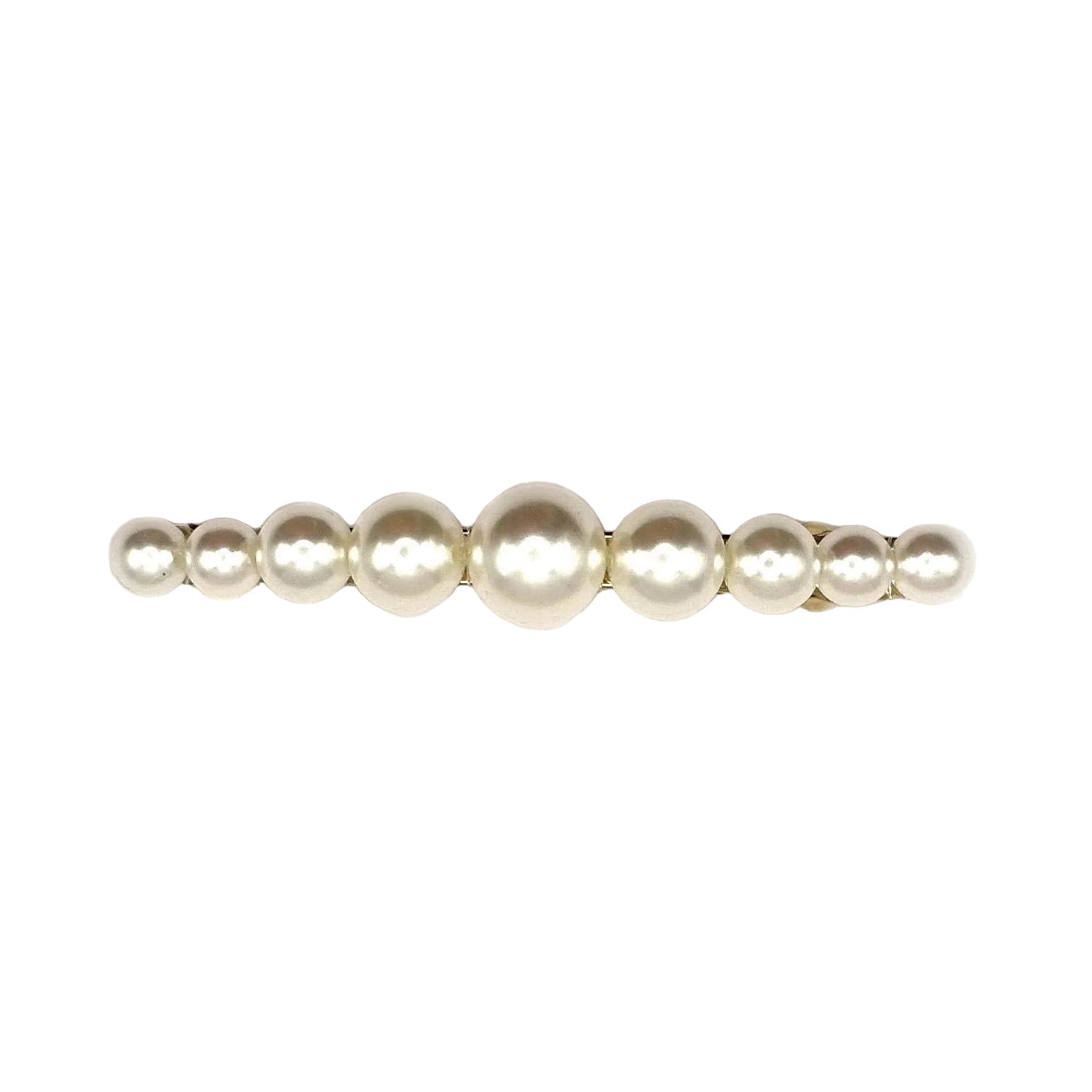 Barrette à cheveux 8 cm, perles nacrées progressives