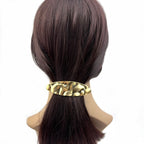 Barrette à cheveux ovale design 9cm métal martelé