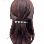 Barrette à cheveux 8.5 cm, perles argentées