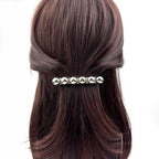 Barrette à cheveux boule 8cm argenté brillant