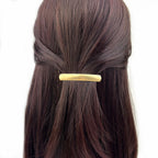 Barrette cheveux courbe 6.5cm métal brossé or, cheveux fins