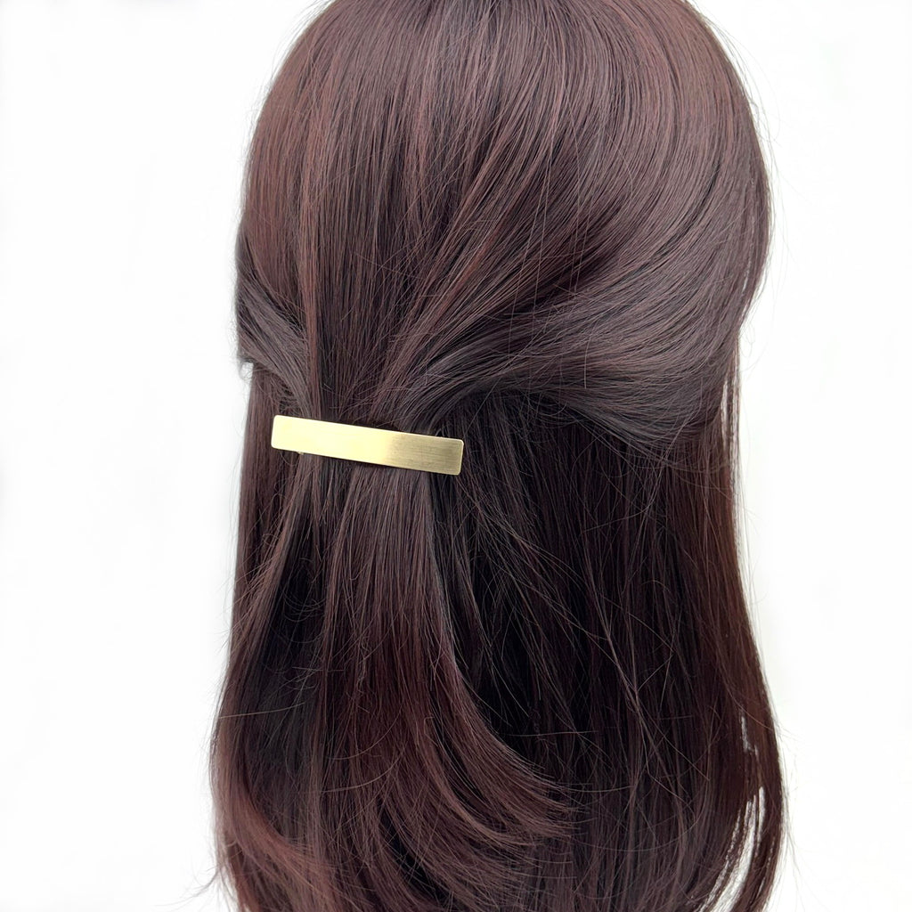 Barrette à cheveux moderne 6.5cm metal or