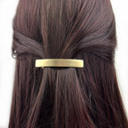 Barrette à cheveux moderne 6.5cm metal effet brossé doré