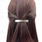 Barrette cheveux moderne 6.5cm metal brossé argenté