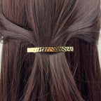 Barrette à cheveux rectangulaire design 6.5cm metal doré